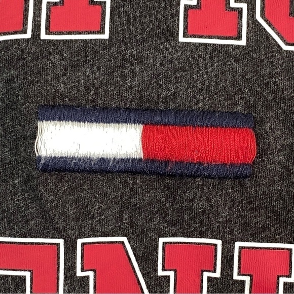 Tommy Hilfiger Denim Tee T-Shirt Mens Medium Gray 100% Cotton Chest Spellout - Picture 5 of 9